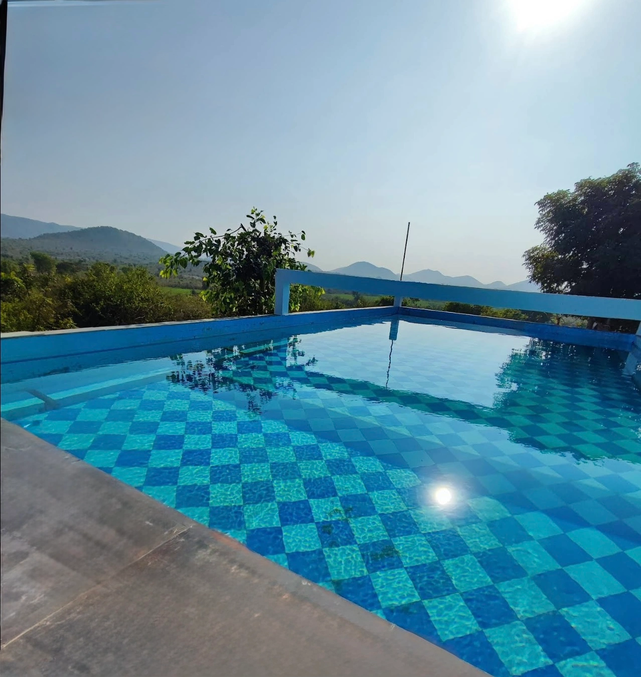 Relaxing pool and countryside views